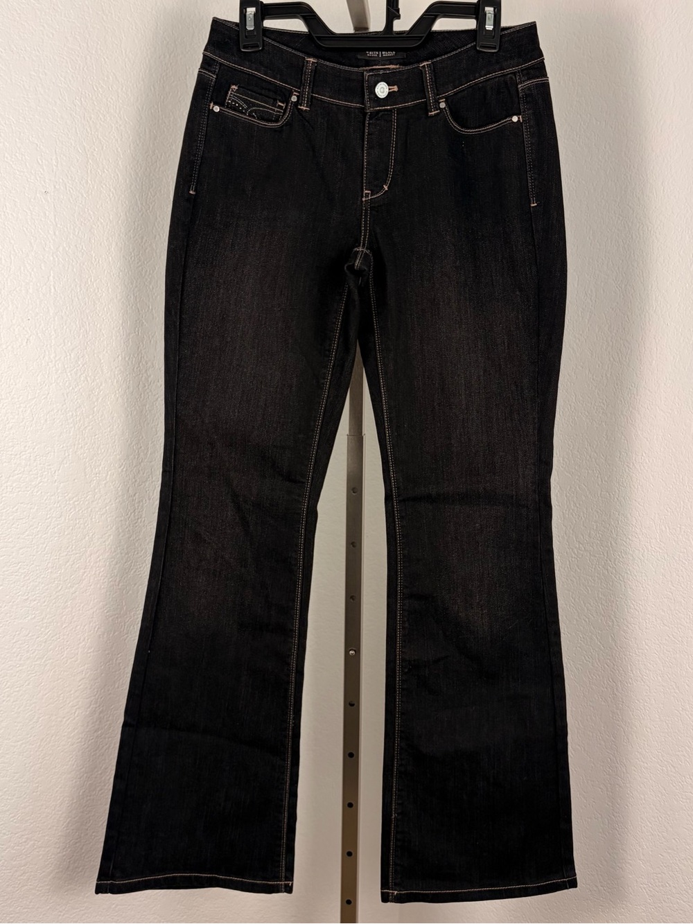 WHBM Contour Flare Leg Black Rinse Jeans
